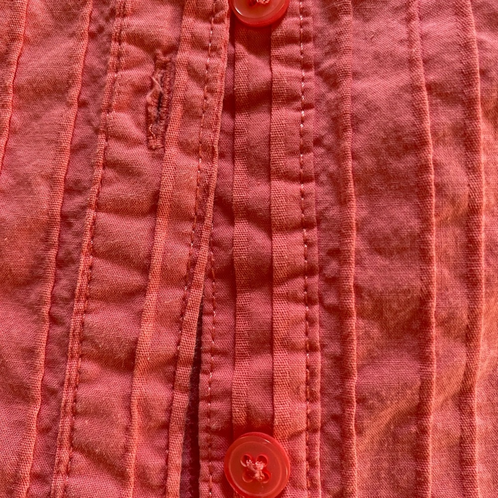 Sonoma Coral Button Down Shirt with Notched Collar - Picture 4 of 5